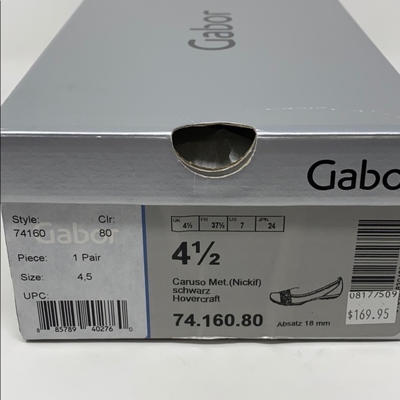 Gabor Black Bling Flats faux fur lined 74.160.80 - Picture 10 of 11